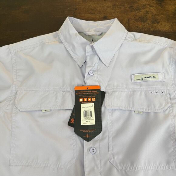 Habit Men's Small River Shirt Outdoor Solar Factor Short Sleeve breathable comfy - Picture 14 of 16